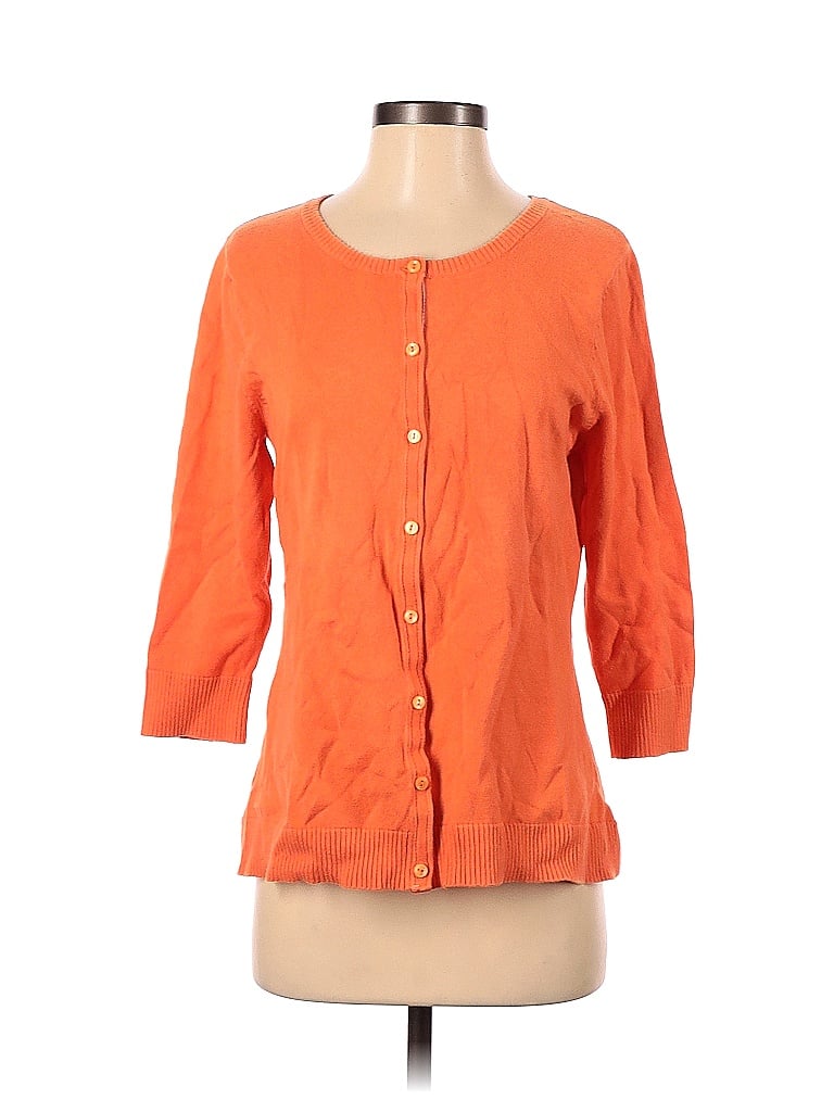 Dandco Color Block Solid Orange Cardigan Size S 65 Off Thredup