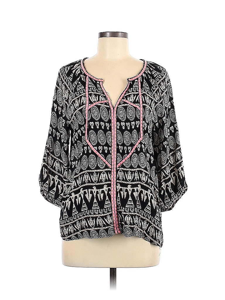 Pre-owned Bellezza 3/4 Sleeve Blouse In Black