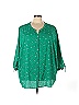 Catherines 100% Polyester Green 3/4 Sleeve Blouse Size 4X (Plus) - photo 1