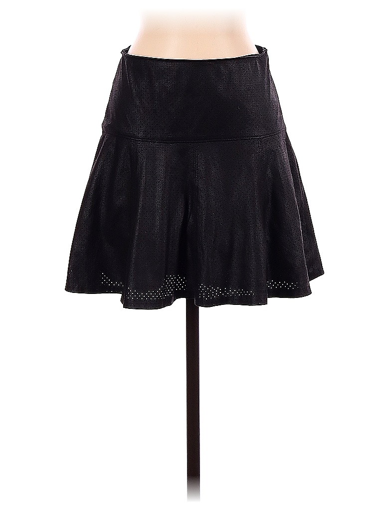 Club Monaco 100% Polyurethane Solid Black Faux Leather Skirt Size 00 ...