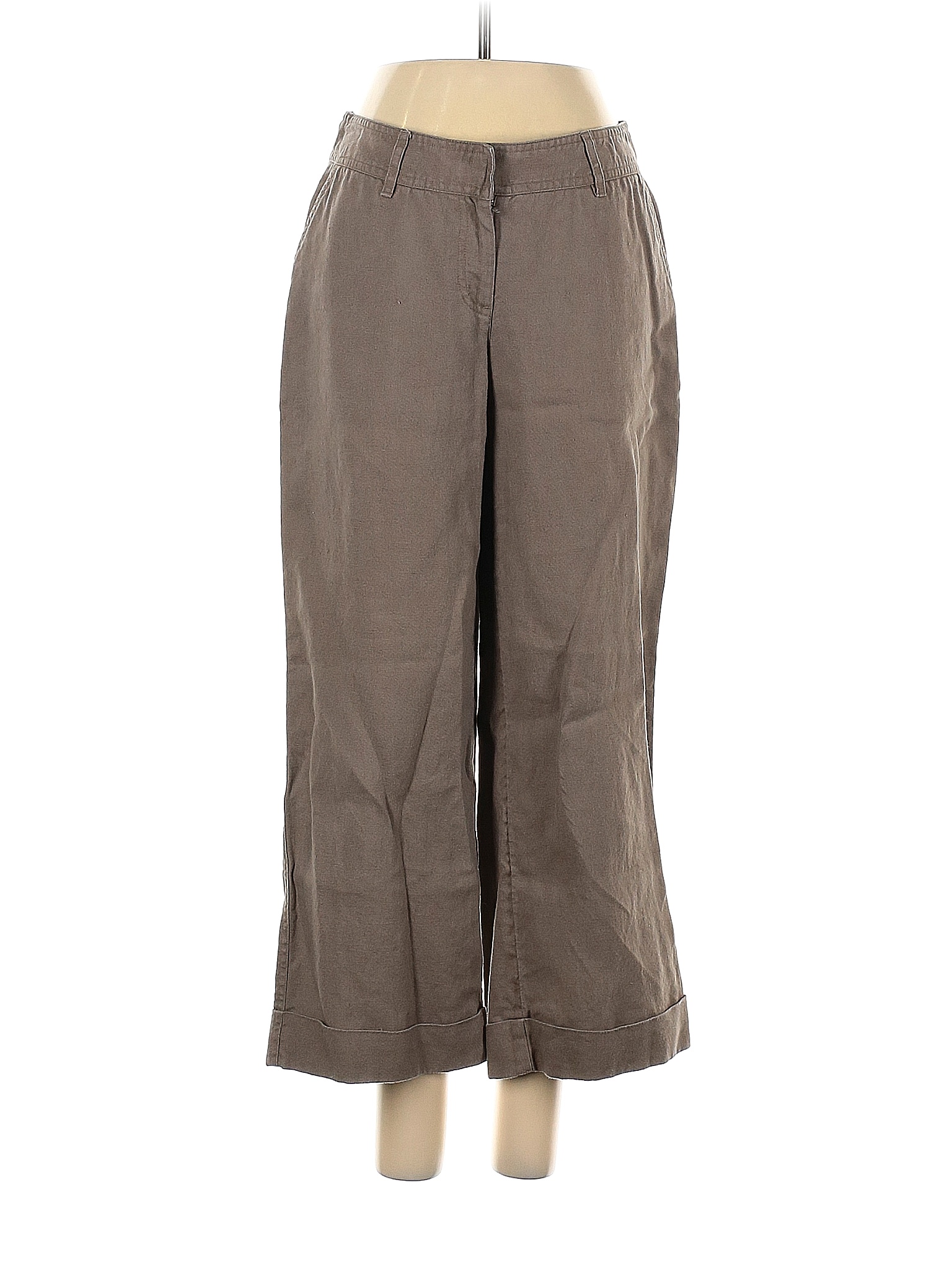 J.Jill 100 Linen Solid Brown Tan Linen Pants Size 2 84 off thredUP