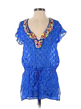 MILLY Cabana Short Sleeve Blouse (view 1)