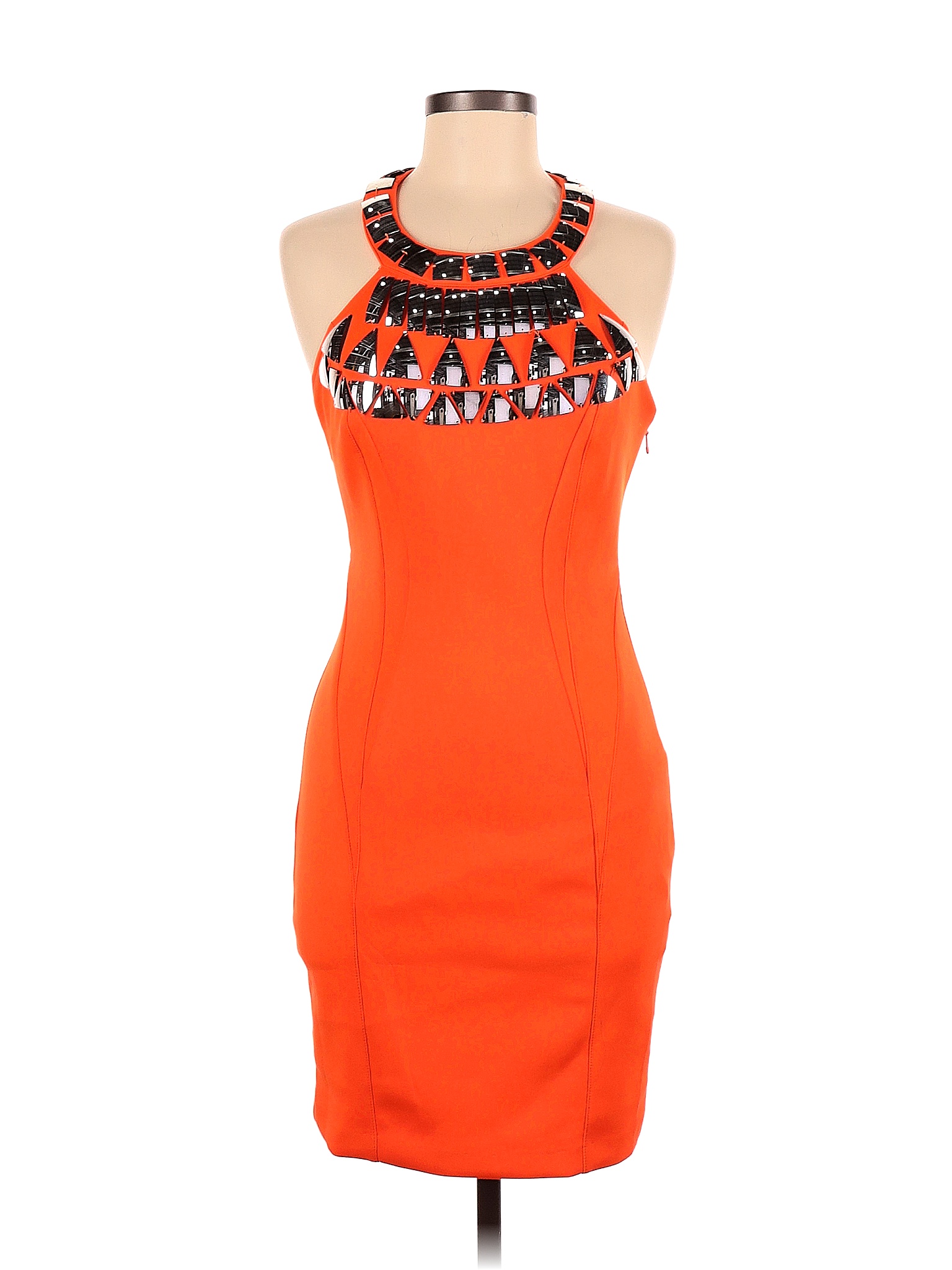 Wow Couture Solid Colored Orange Cocktail Dress Size M 72 off thredUP