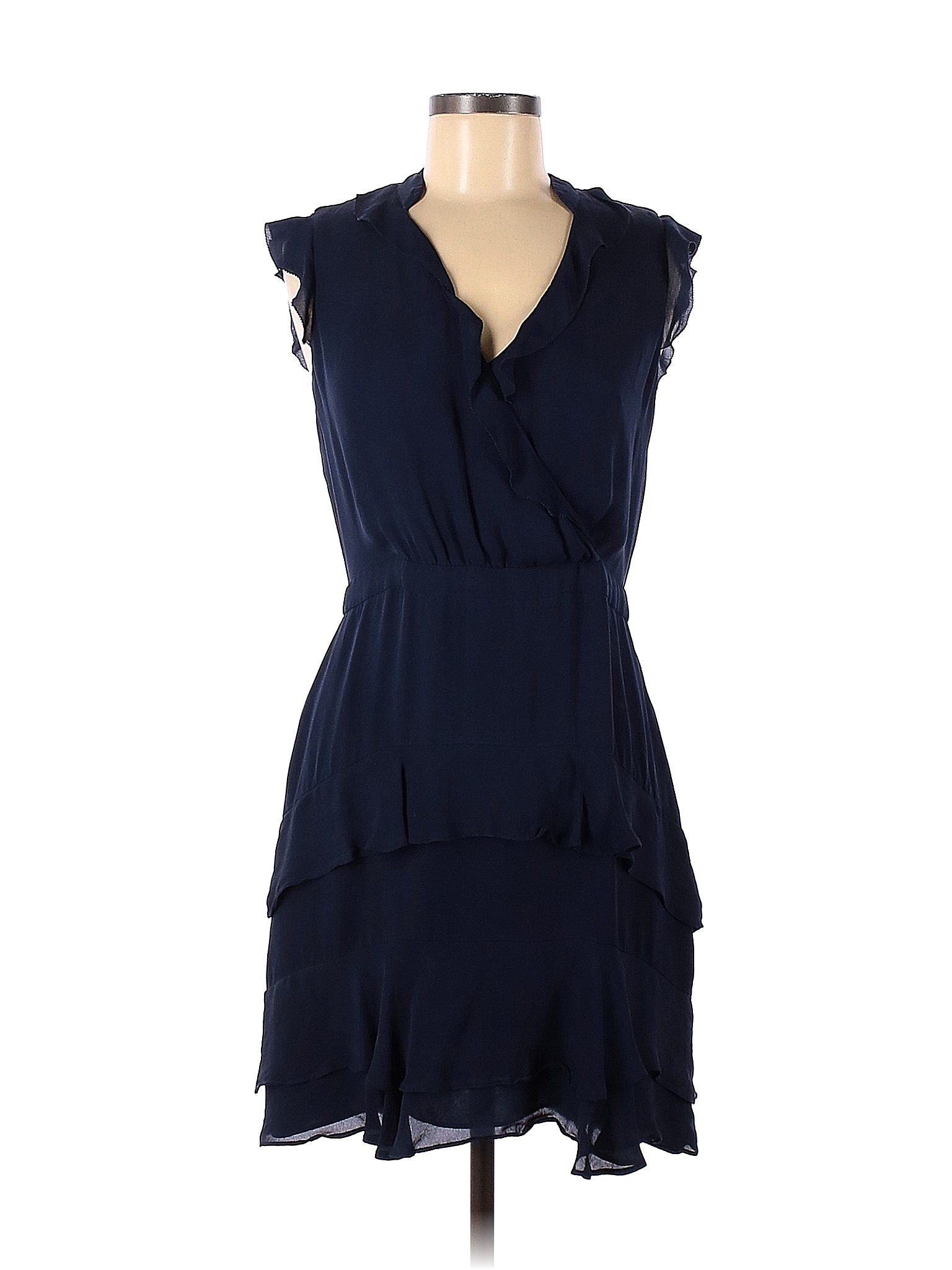 Parker 100% Silk Solid Blue Navy Tangia Dress Size 8 - 73% off | thredUP