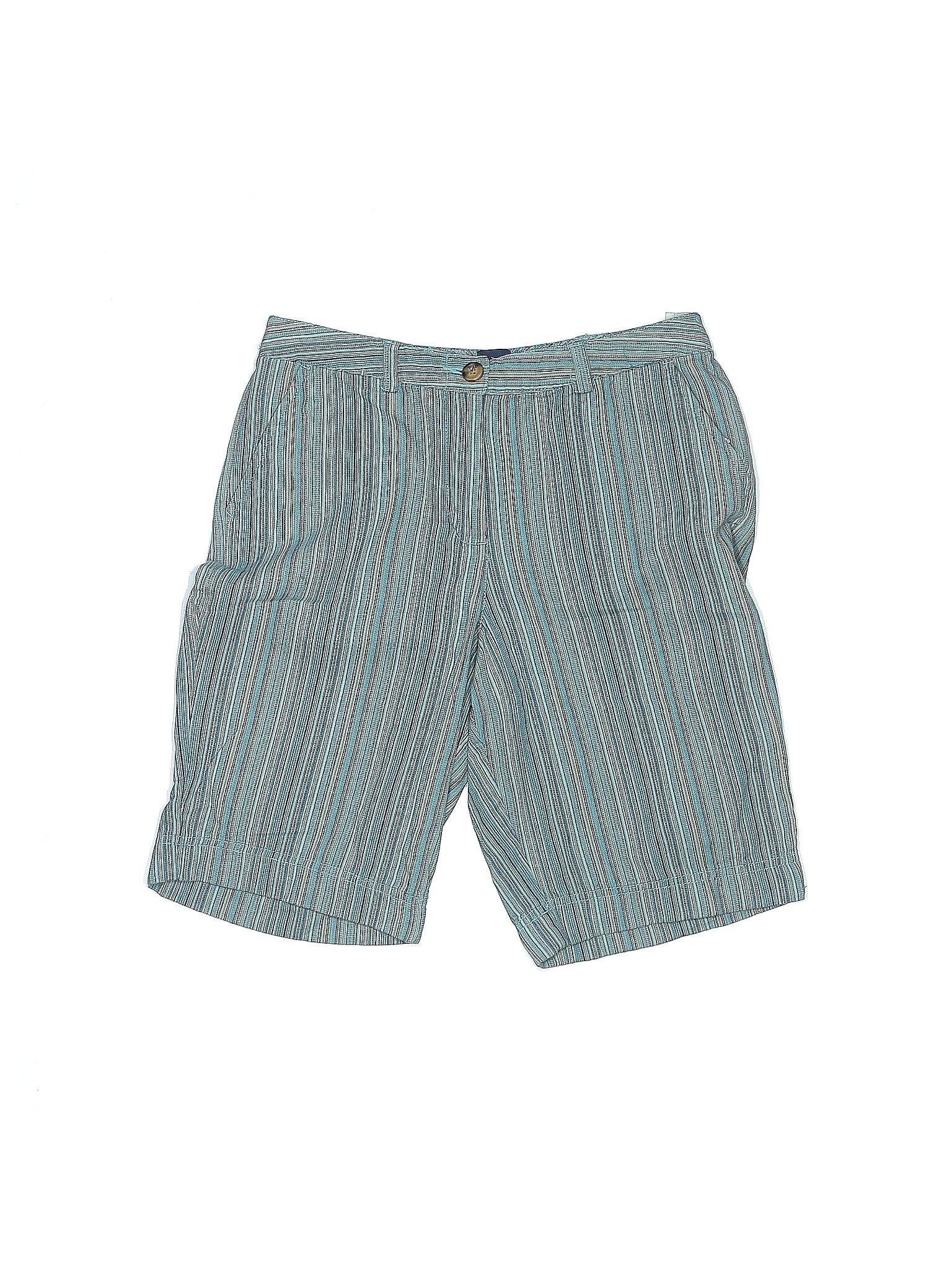 Basic Editions 100% Cotton Stripes Colored Blue Khaki Shorts Size 4 ...