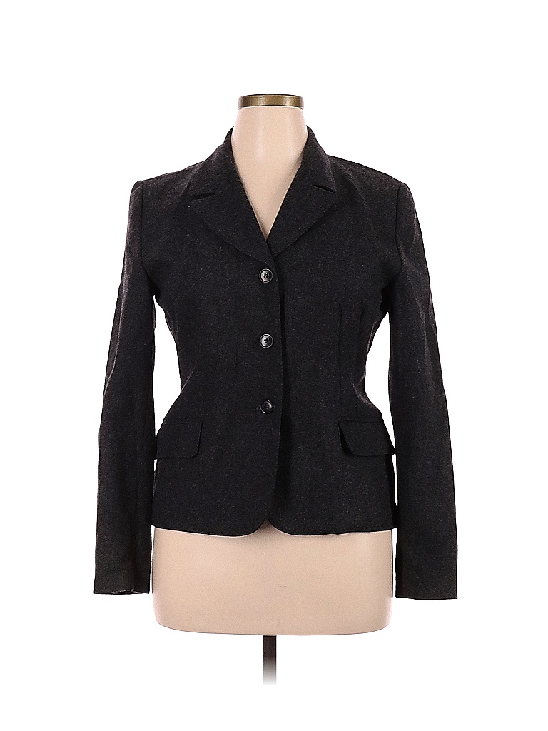 N&B Classic Solid Black Gray Wool Blazer Size 14 - 79% off | thredUP