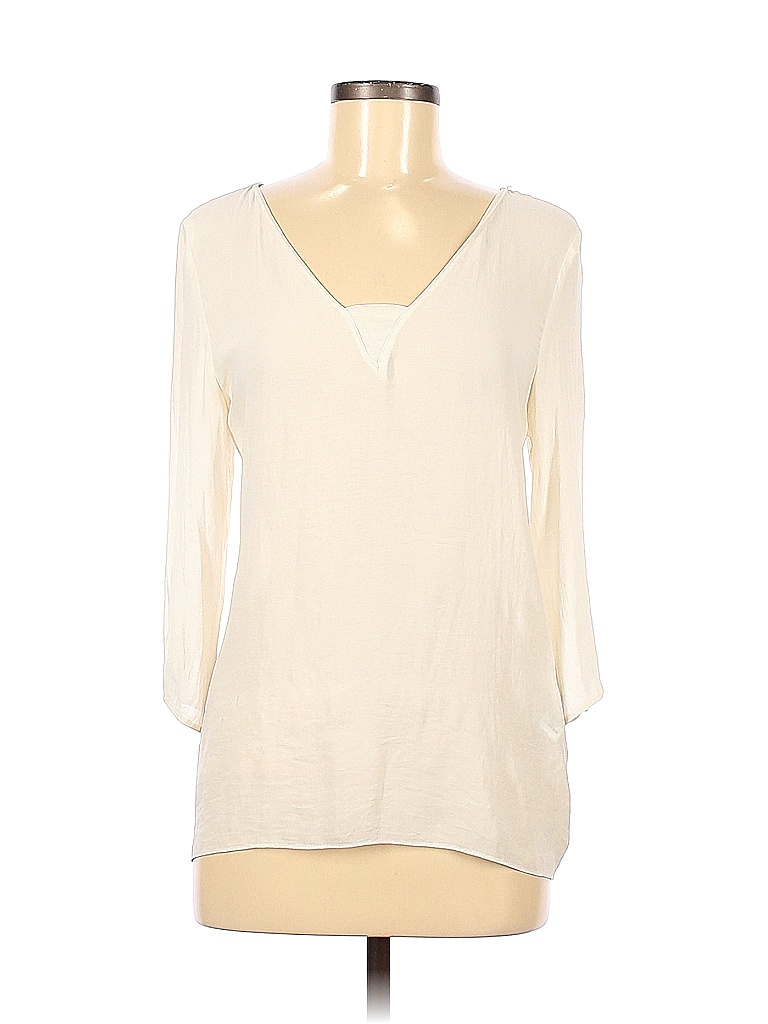Zara Basic 100% Polyester Ivory Long Sleeve Blouse Size M - photo 1