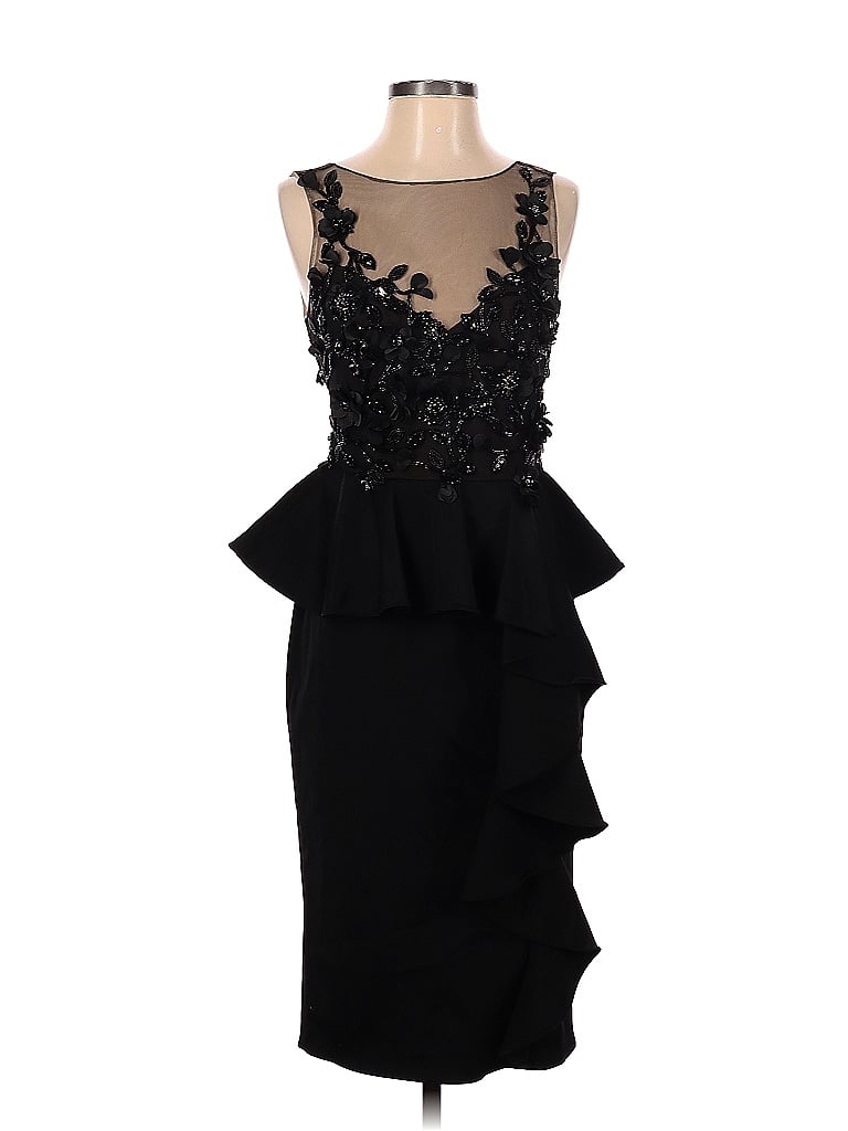 MARCHESA notte Solid Black Cocktail Dress Size 2 - 84% off | thredUP