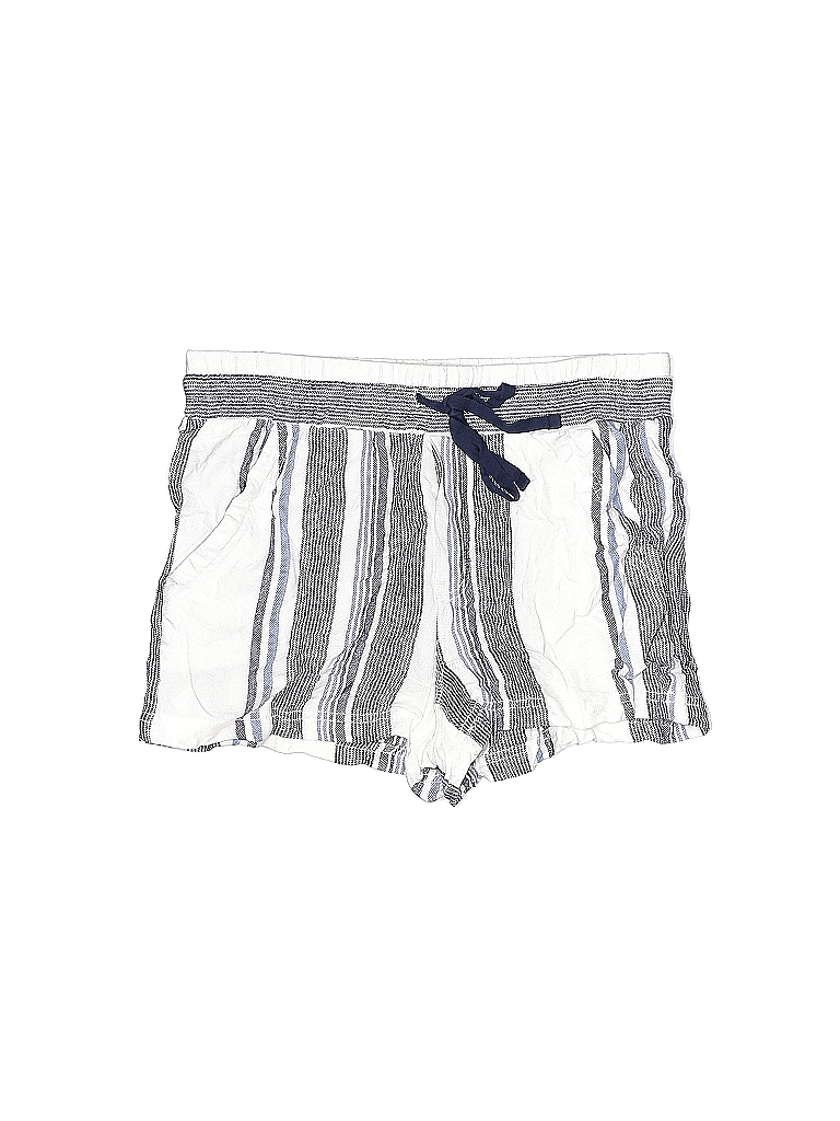 Splendid 100% Viscose Stripes Silver Blue Shorts Size S - photo 1