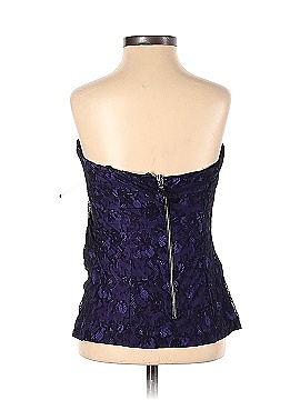 D&G Dolce & Gabbana Purple with Black Lace Zip Up Corset Bustier Blouse (view 2)