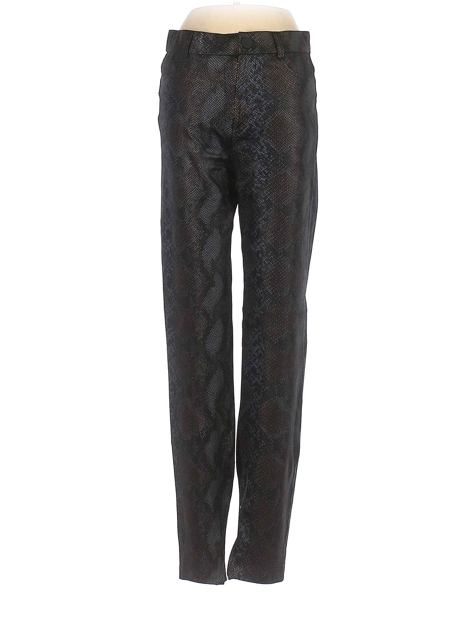 Trafaluc by Zara Animal Print Snake Print Black Faux Leather Pants Size