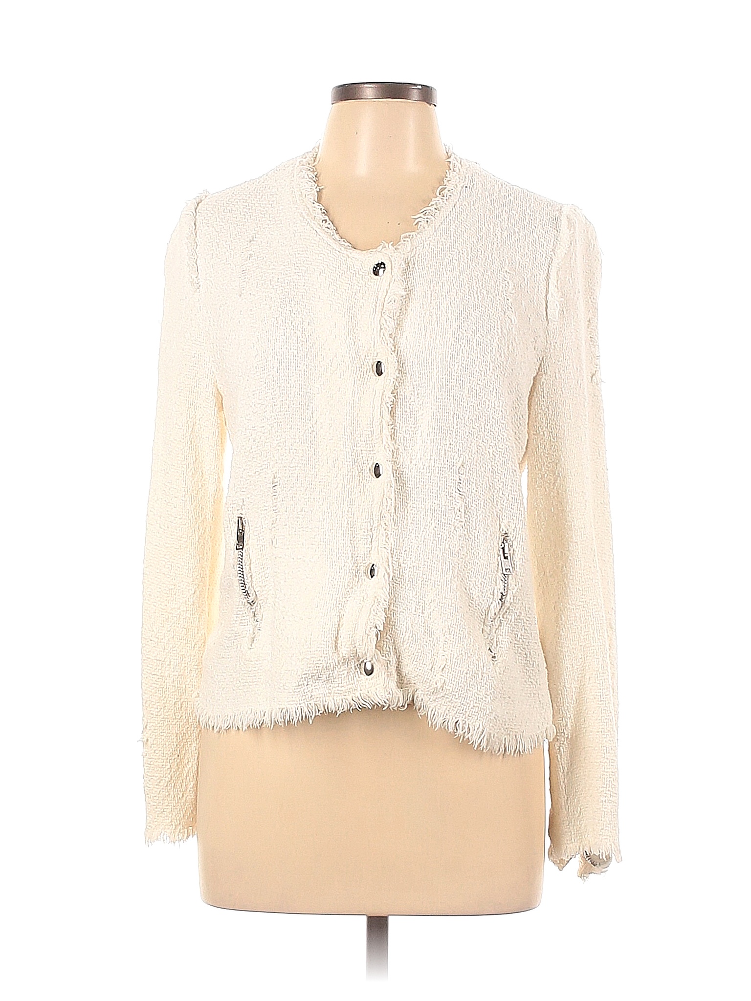 IRO Solid Tweed Colored White Agnette Tweed Jacket Size 44 (FR) - 79% ...