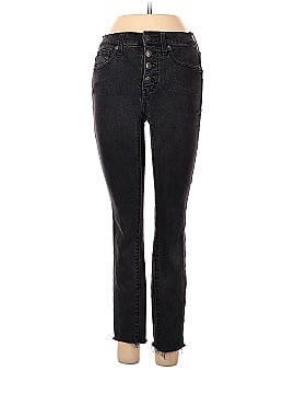Madewell 9" Mid-Rise Skinny Jeans in Berkeley Black: Button-Through Edition (view 1)