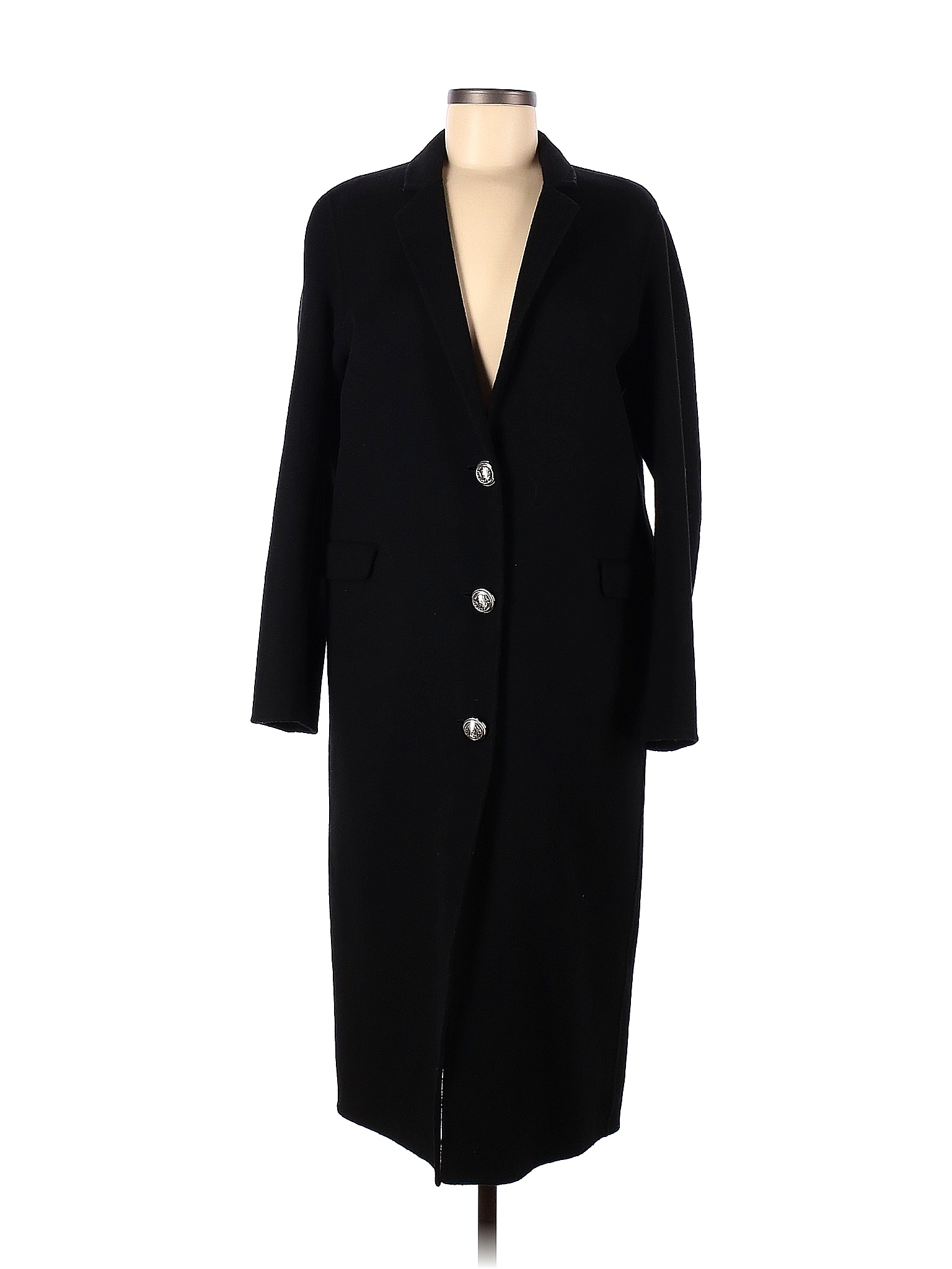 Paco Rabanne Size Chart Paco Rabanne 100% Wool Solid Black Black Three Button Coat Size 38 (FR ...