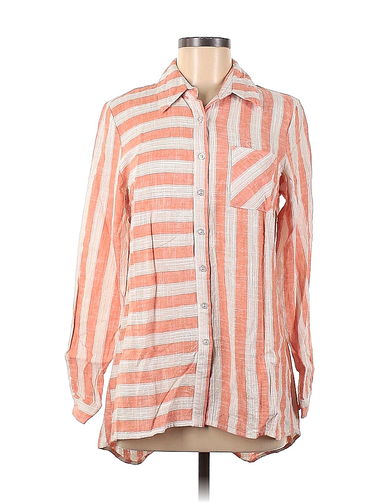 Peck & Peck Colored Orange Long Sleeve Button-Down Shirt Size M - 78% ...