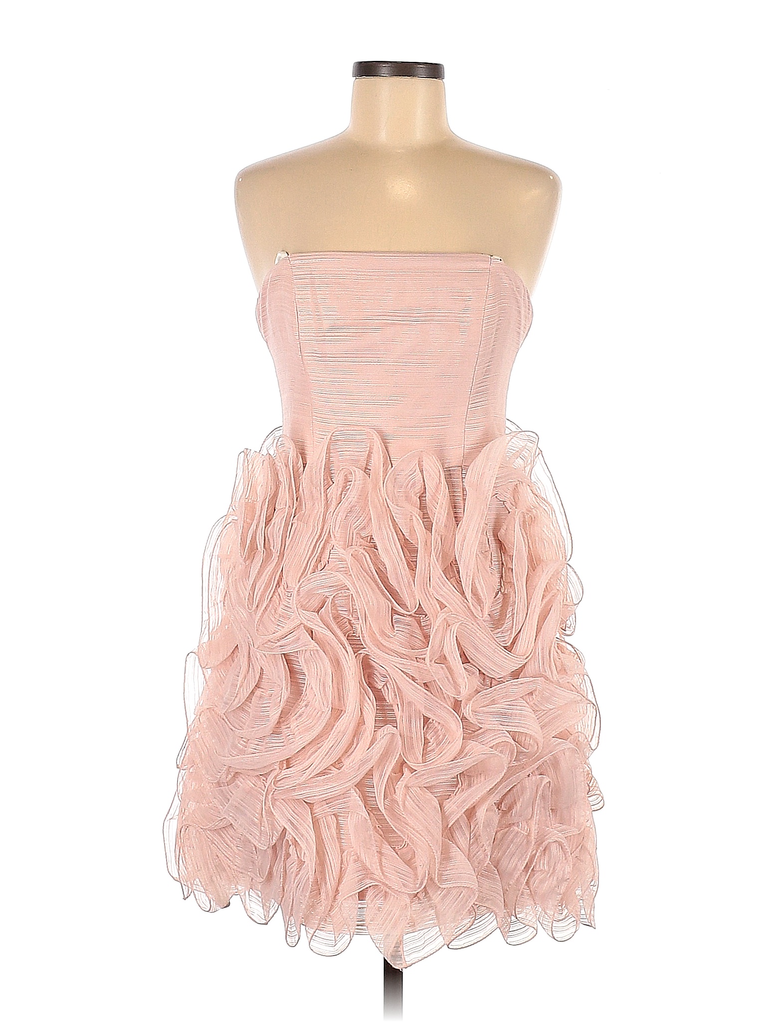 Halston Heritage 100 Polyester Solid Colored Pink Cocktail Dress One