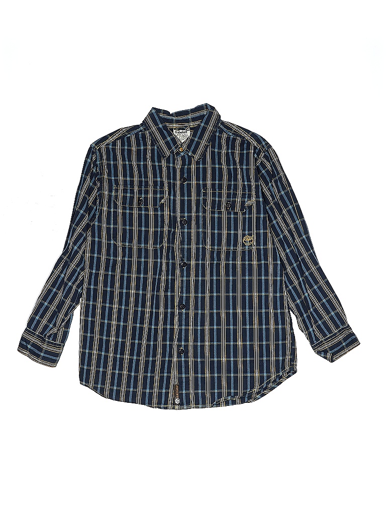 Timberland 100% Cotton Blue Long Sleeve Button-Down Shirt Size 12 - 14 - photo 1