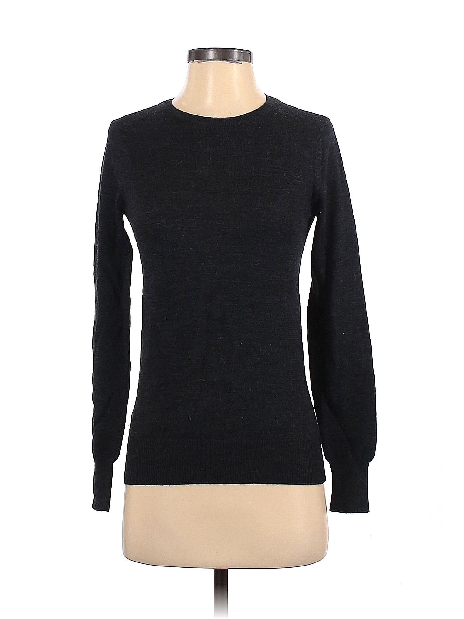 Ann Taylor Factory Color Block Solid Black Gray Pullover Sweater Size S