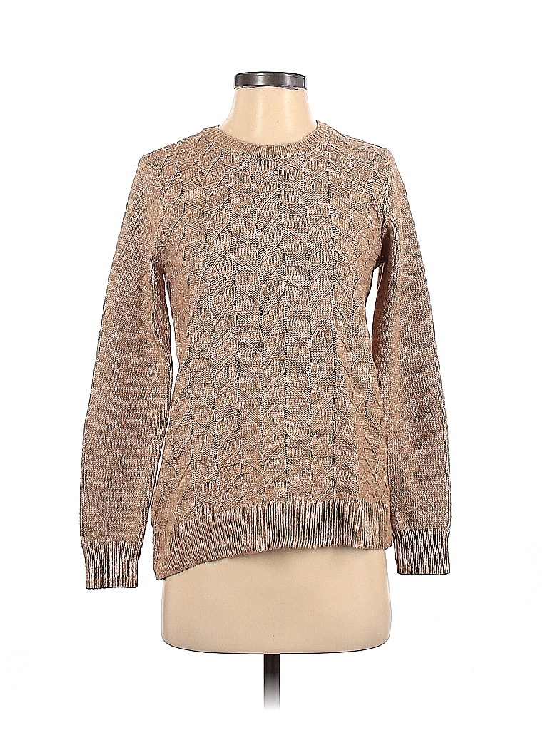 Croft & Barrow Tweed Chevron-herringbone Brown Tan Pullover Sweater Size XS - photo 1
