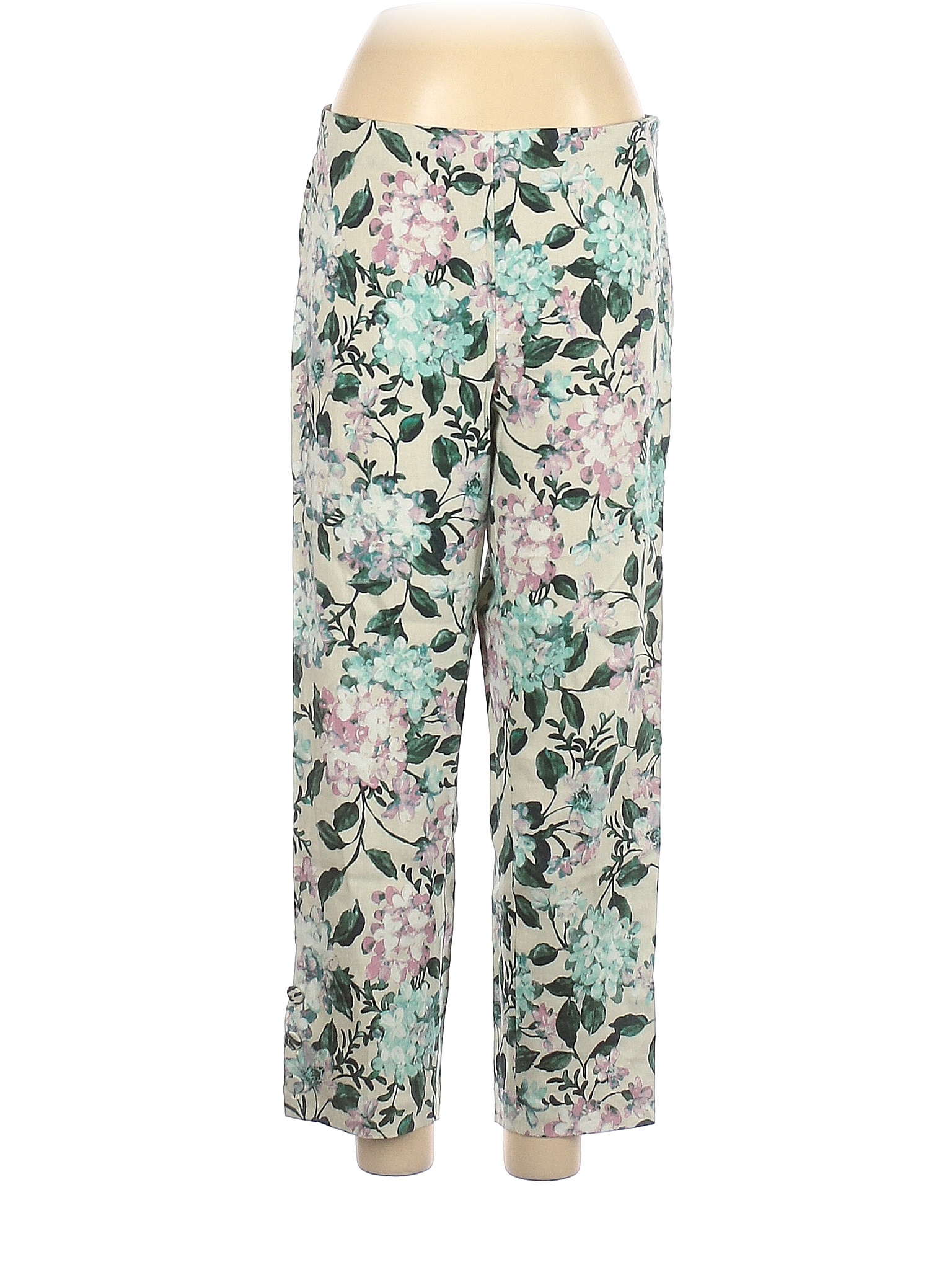 J.Jill Floral Multi Color Green Linen Pants Size M - 78% off | thredUP