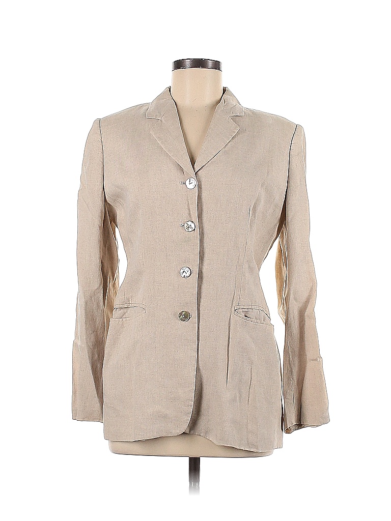 Casual Corner 100 Linen Solid Colored Tan Blazer Size 8 72 off