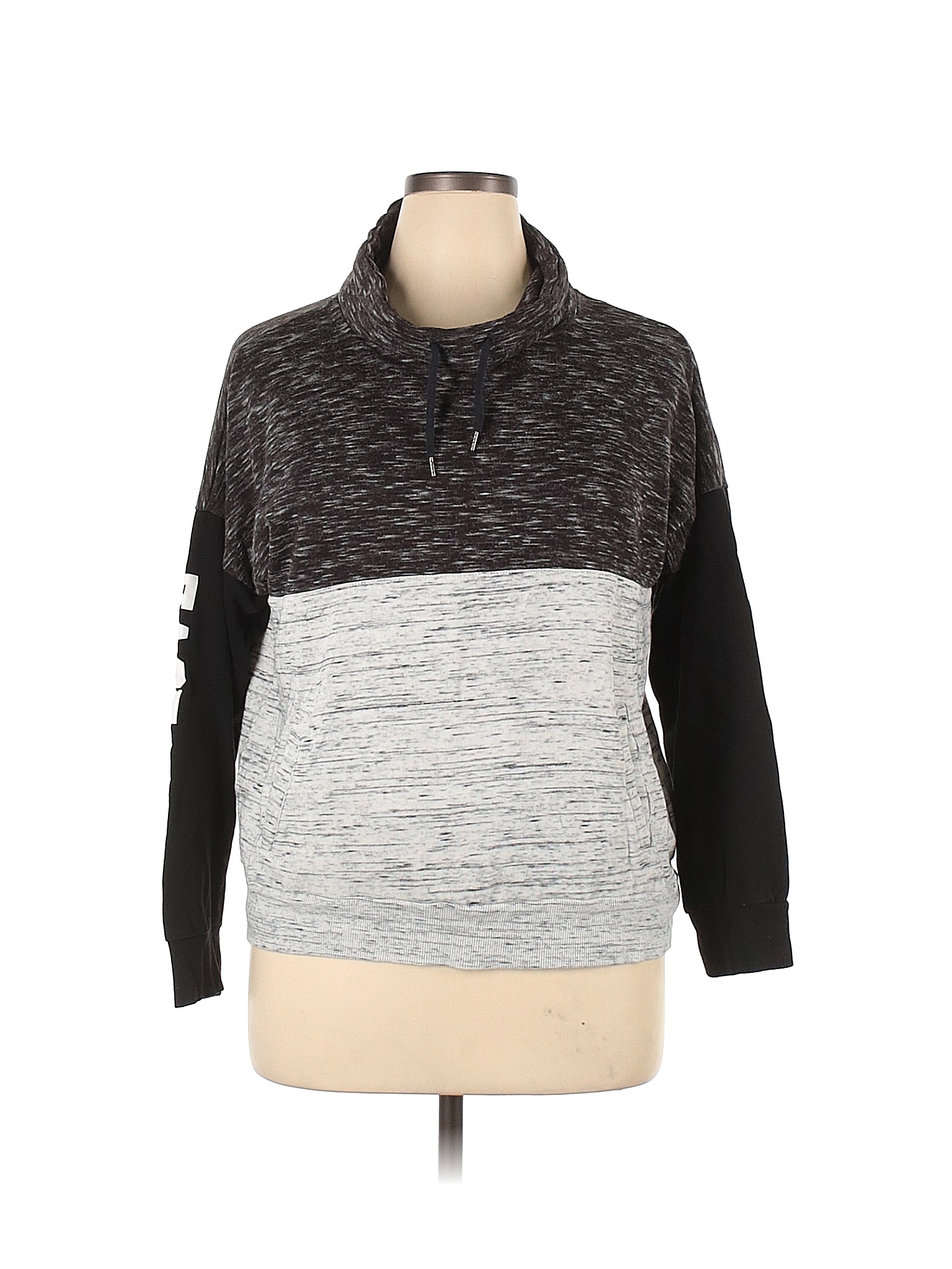 Flirtitude Color Block Marled Gray Sweatshirt Size XL - 68% off