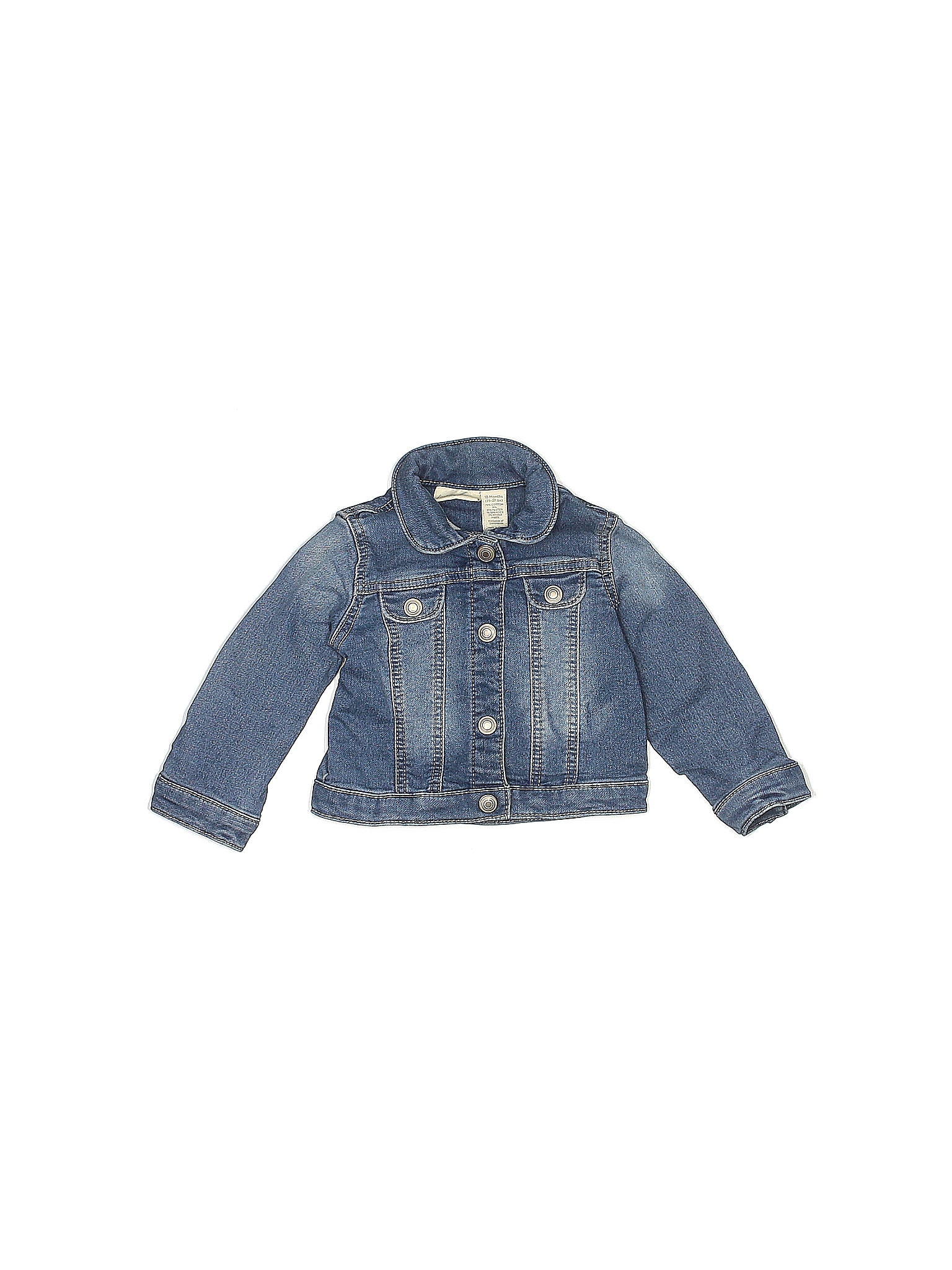 First Impressions 100 Cotton Solid Blue Denim Jacket Size 18 mo 68