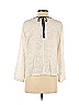 Ann Taylor LOFT 100% Polyester Jacquard Brocade Ivory Long Sleeve Blouse Size S - photo 2