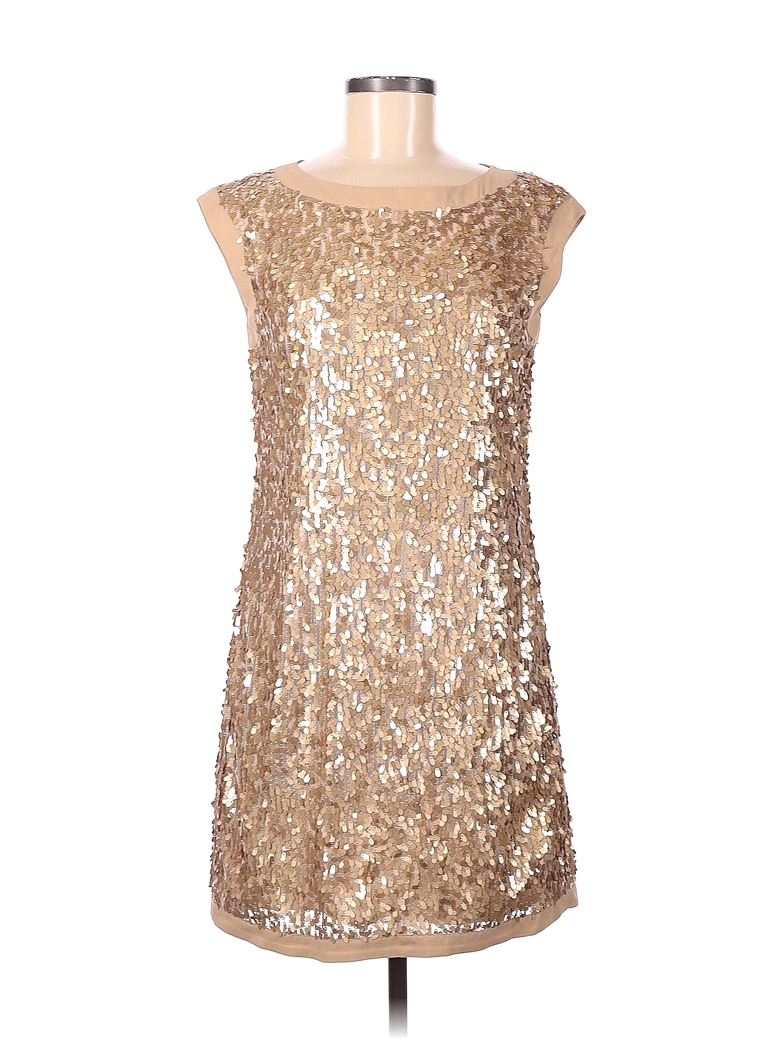 Laundry by Shelli Segal 100 Polyester Solid Colored Gold Cocktail