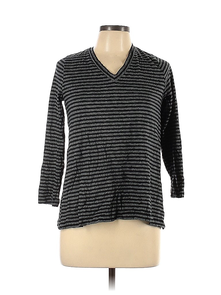 Pre-owned Ann Taylor Loft Outlet Long Sleeve T-shirt In Black