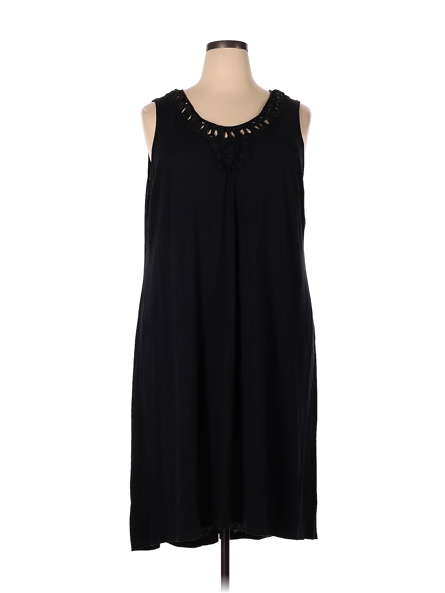 Lands' End Solid Black Casual Dress Size 2X (Plus) - 72% off | thredUP