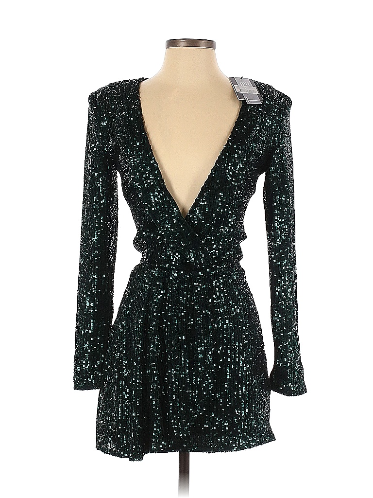 Lioness 100% Polyester Solid Black Green Cocktail Dress Size XS - 65% ...