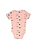 Bebe 100% Cotton Jacquard Acid Wash Print Grid Graphic Pink Short Sleeve Onesie Size 6-9 mo - photo 2