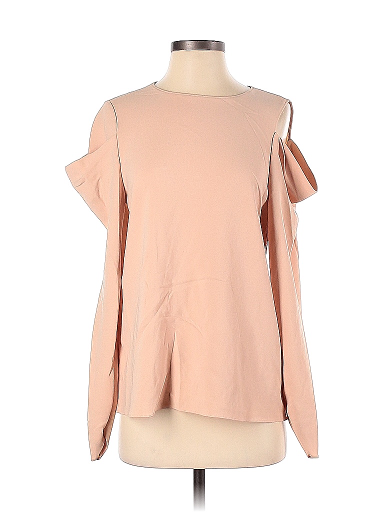 Tibi Solid Colored Tan Long Sleeve Blouse Size 2 - photo 1
