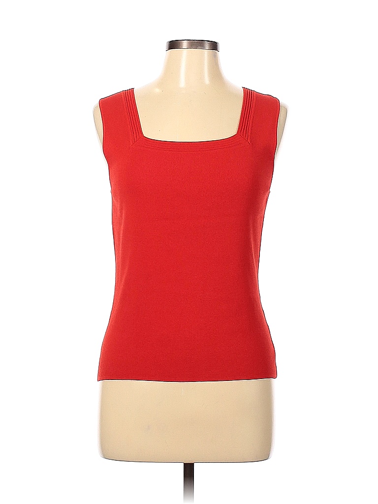 Cable & Gauge Solid Colored Red Sleeveless Top Size M 47 off thredUP