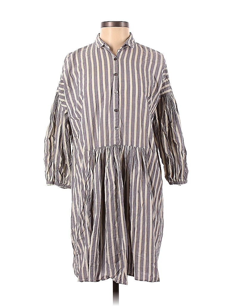 Richards Stripes Gray Casual Dress Size 3 - photo 1