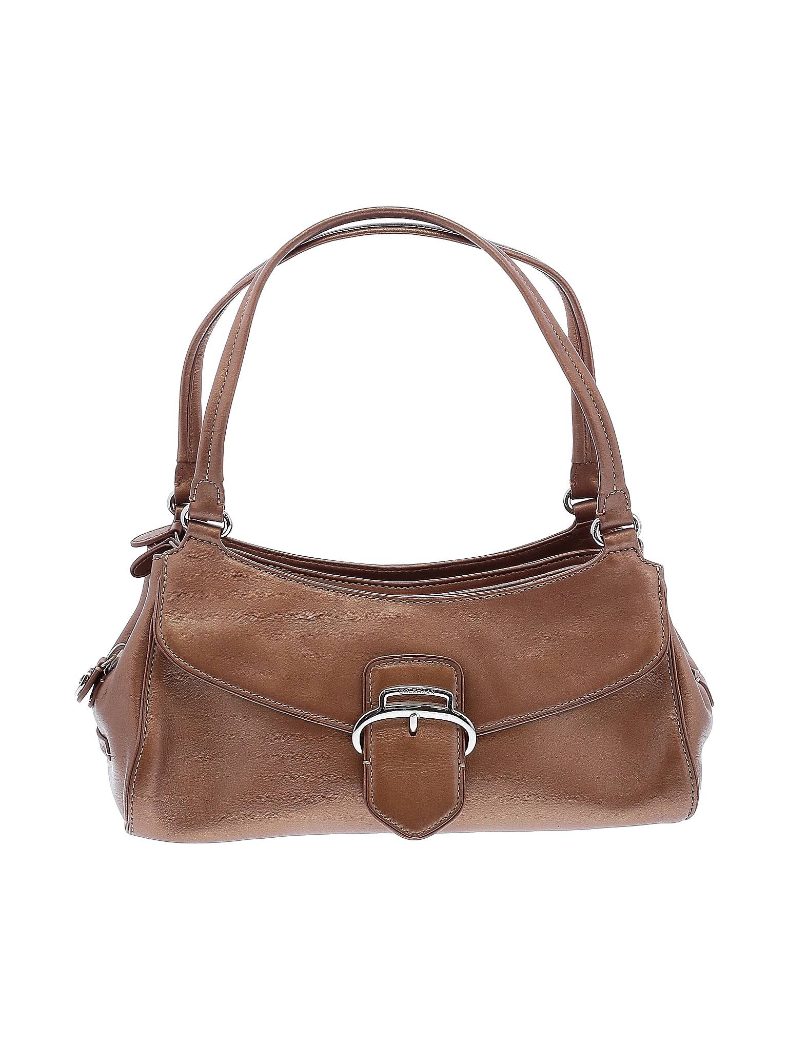 Cole Haan 100 Leather Solid Colored Brown Leather Shoulder Bag One