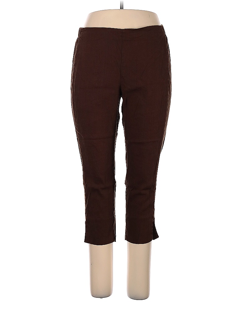 J.Jill Solid Colored Brown Linen Pants Size L (Petite) 77 off thredUP