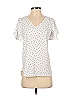 Ann Taylor LOFT Outlet 100% Rayon Polka Dots Ivory White Short Sleeve Blouse Size XS - photo 1