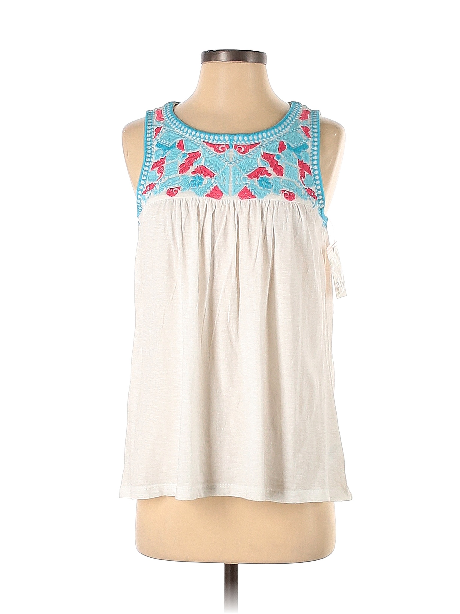 Crown & Ivy 100% Cotton Solid Colored White Sleeveless Top Size XS - 56 ...
