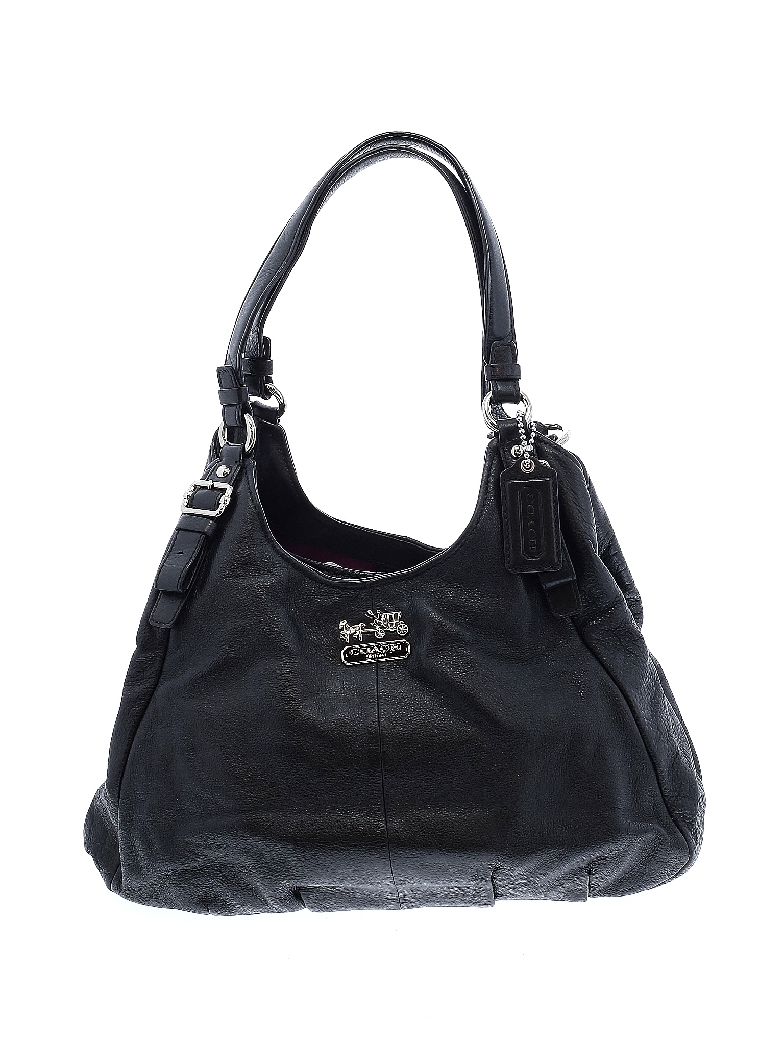 Coach 100 Leather Solid Black Leather Shoulder Bag One Size 75 off