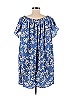 Aqua 100% Polyester Floral Blue Casual Dress Size M - photo 2