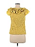Leifsdottir Solid Colored Yellow Short Sleeve Blouse Size 6 - photo 2