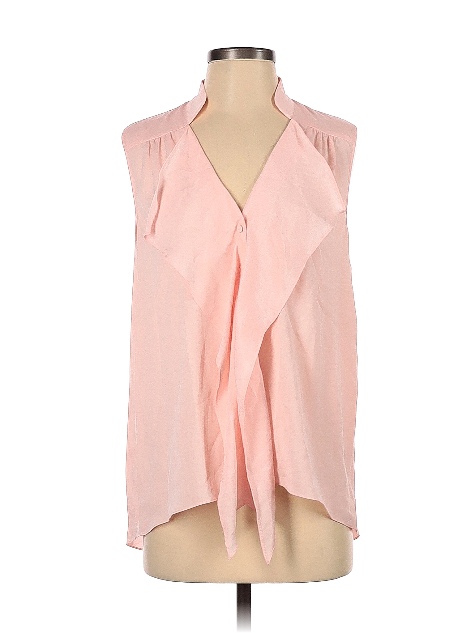 Gianni Bini 100% Polyester Solid Colored Pink Sleeveless Blouse Size S ...
