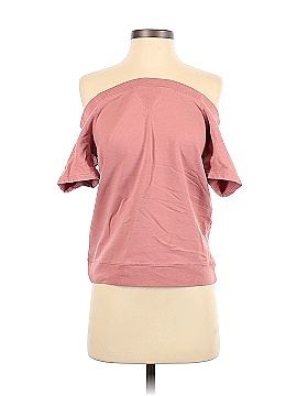 Baby Pink Off Shoulder Sweatshirt, Tops