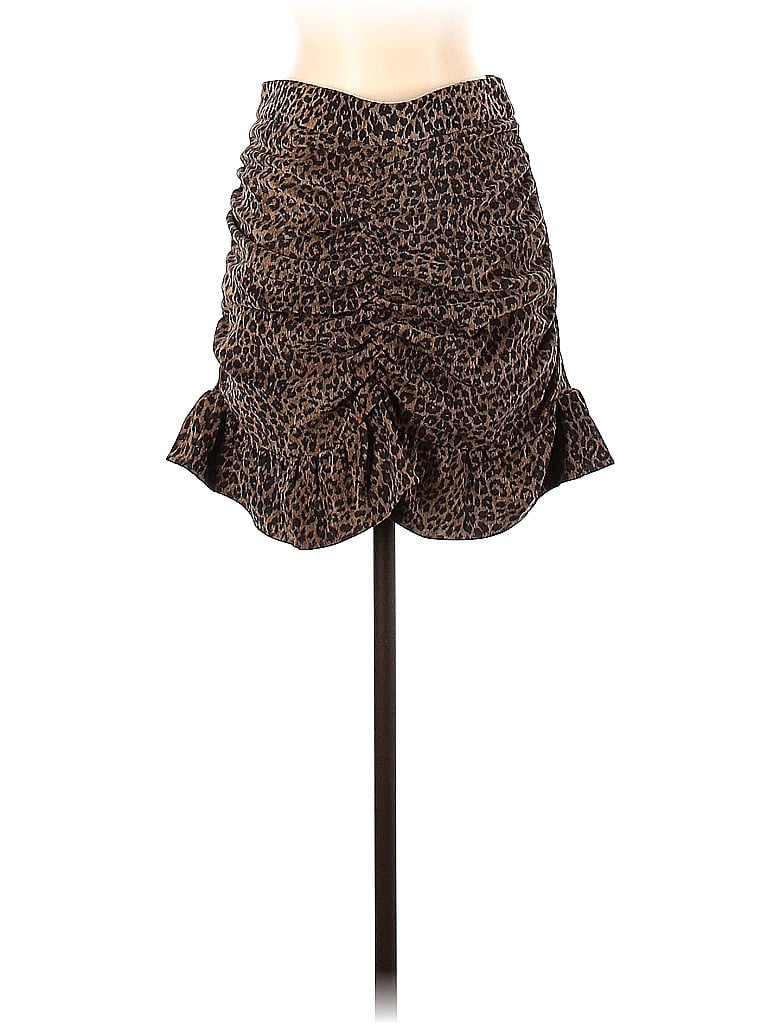 Zara Animal Print Leopard Print Tortoise Snake Print Brown Casual Skirt Size S - photo 1