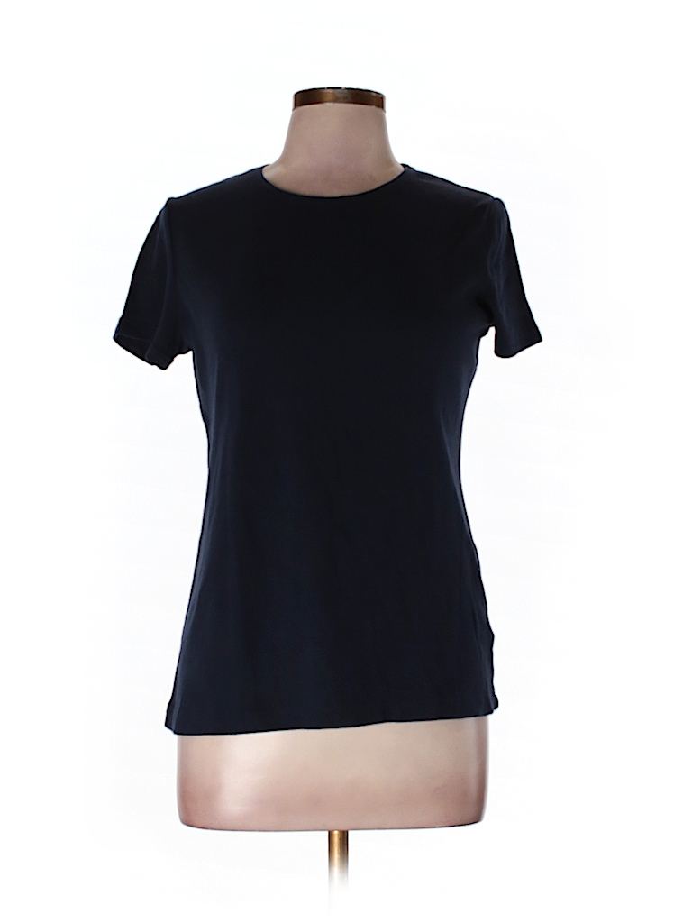 Croft & Barrow 100% Cotton Solid Navy Blue Short Sleeve T-Shirt Size M ...