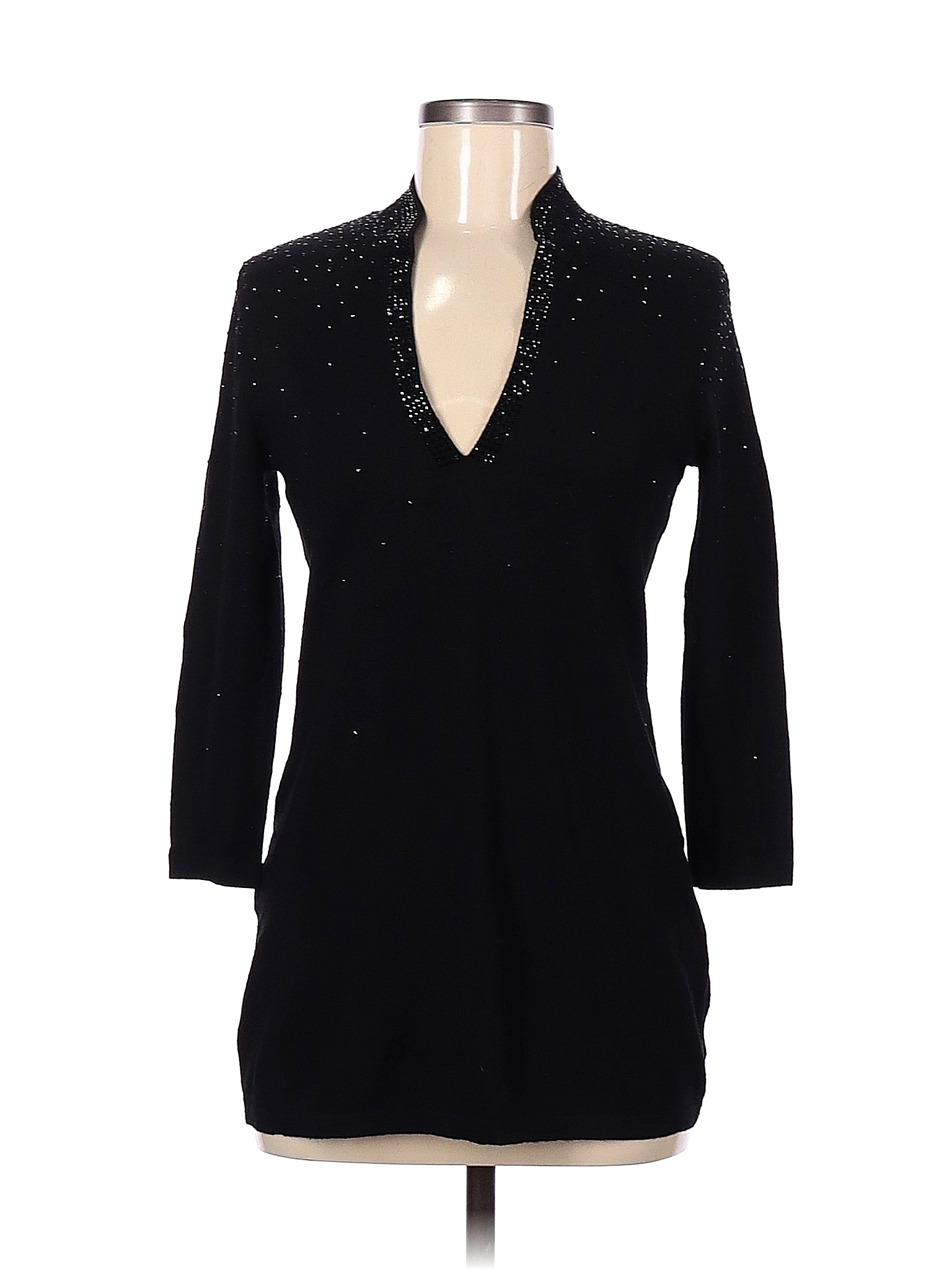 Tory Burch 100 Wool Solid Black Wool Pullover Sweater Size S 79 off