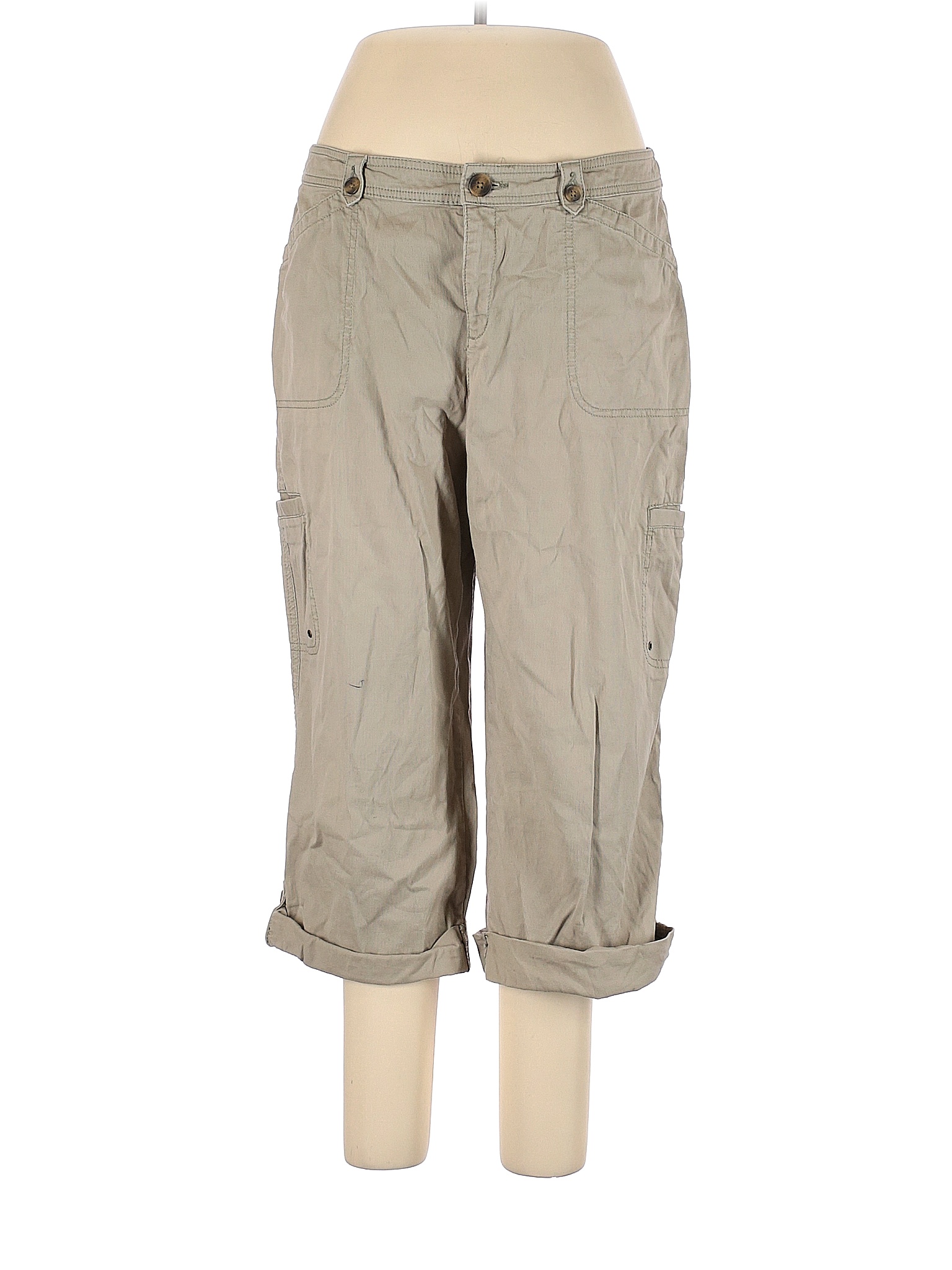 Croft And Barrow Solid Colored Ivory Cargo Pants Size 14 57 Off Thredup