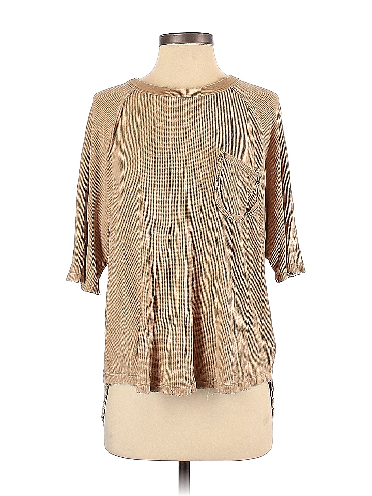 Pre-owned Assorted Brands 3/4 Sleeve T-shirt In Brown